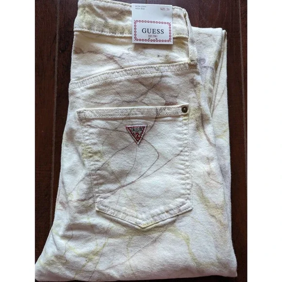 Guess Marble Print Mom Jeans Size 26 - Picture 4 of 16
